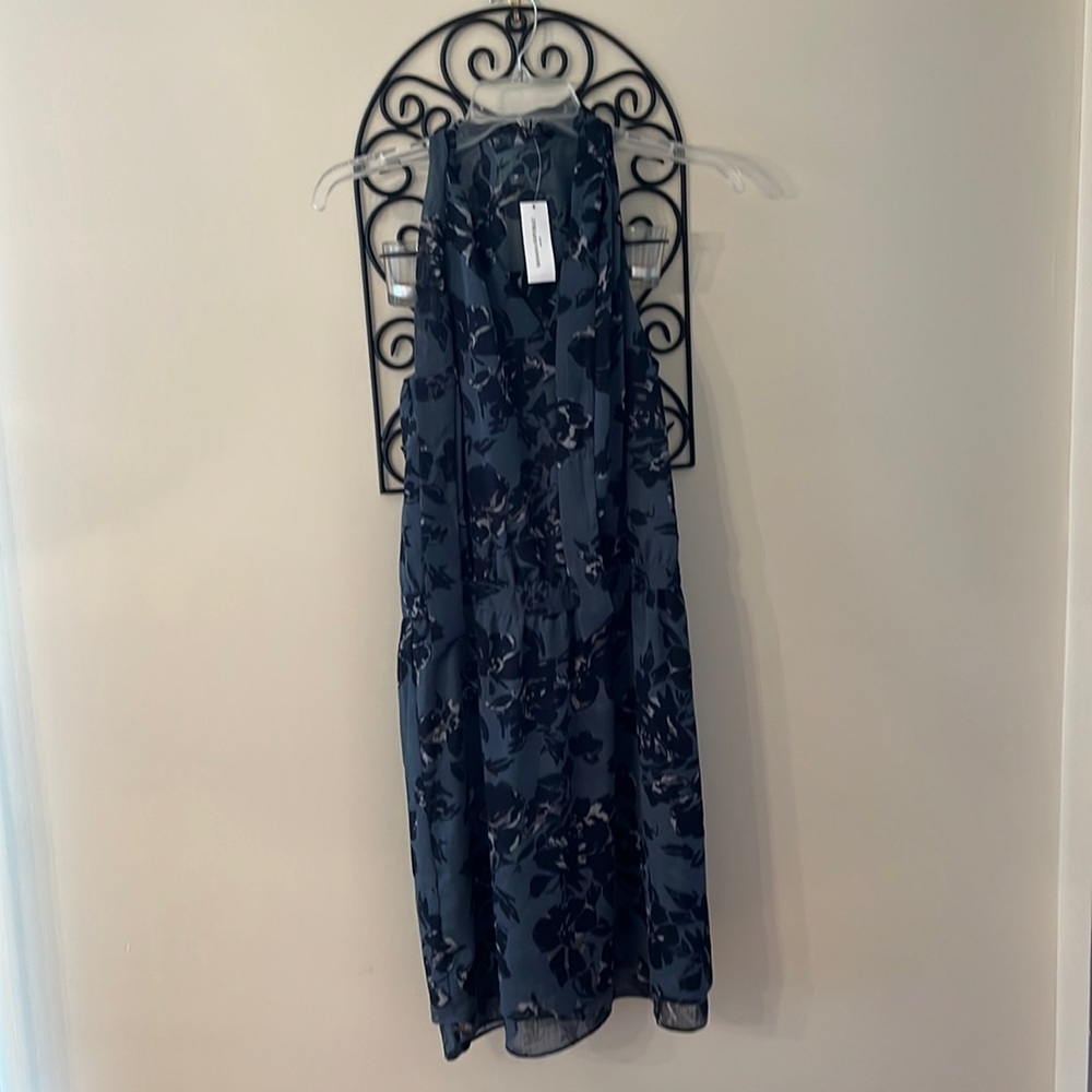 Gray and black size to floral Banana Republic halter dress